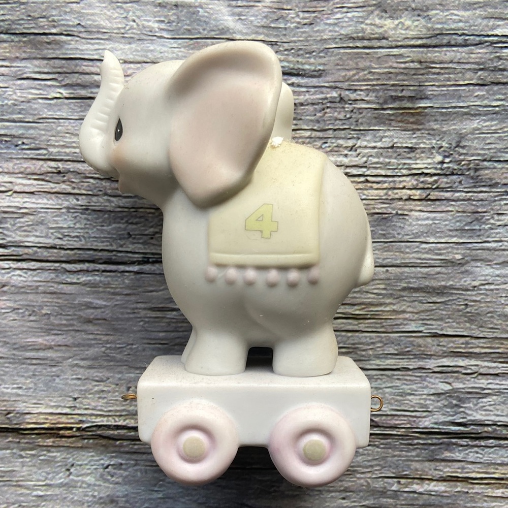 Vintage Precious Moments Birthday Train 4th Birthday Elephant with Box